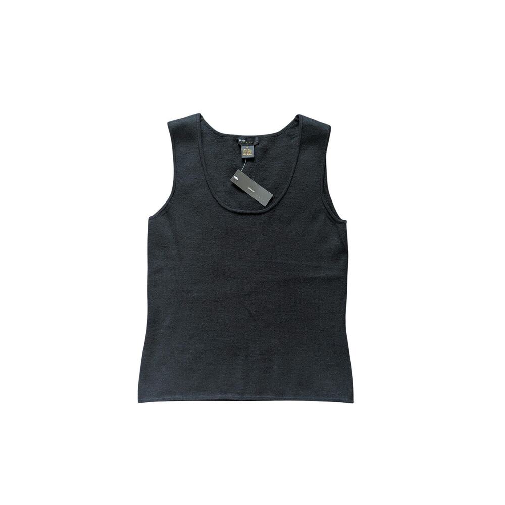 NWT Grace Elements Knit Tank Top Womens S Black Silk Minimalist Wardrobe Staple